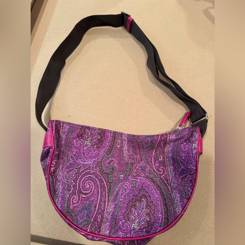 Etro Purple Paisley Shoulder Bag